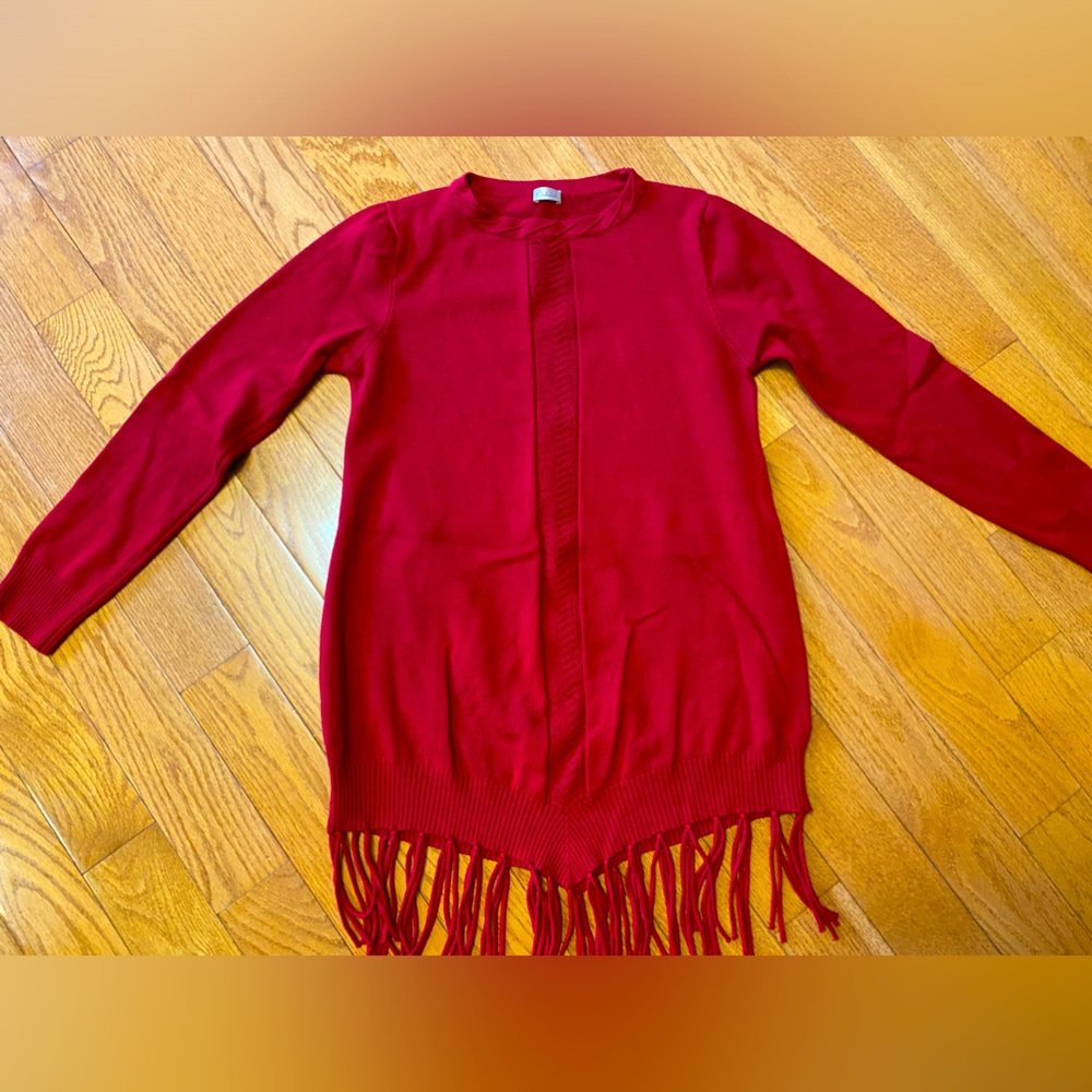 Fringe detail ladies knit
